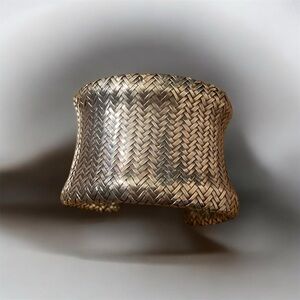 Stylish Sterling Silver Thick Braided Cuff Bracelet!